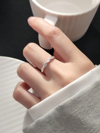 1pc Fashionable Twisted Woven Ring