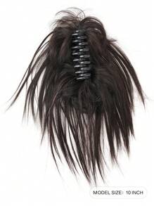 Claw Clip Messy Bun Hair Piece Chignon Hair Tinsel Mixed Glitter.Claw Clip Ponytail Hairpieces Synthetic