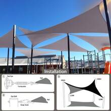 LOVE STORY 10' X 13' Sun Shade Sail Rectangle UV Block Sunshade Canopy For Outdoor Patio Backyard Garden - Dark grey - View 5