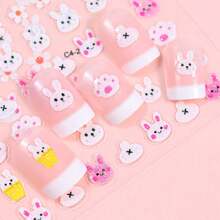 30 Sheets Nail Sticker Rabbit Nail Sticker Nail Art Nail Decoration Cute Cartoon Nail Decals Nail Design Manicure Tips Nail DIY Decoration Friend Gift Nail Stickers Nails Nail Supplies - Multicolor - View 2