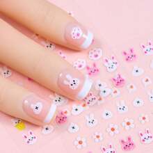 30 Sheets Nail Sticker Rabbit Nail Sticker Nail Art Nail Decoration Cute Cartoon Nail Decals Nail Design Manicure Tips Nail DIY Decoration Friend Gift Nail Stickers Nails Nail Supplies - Multicolor - View 3