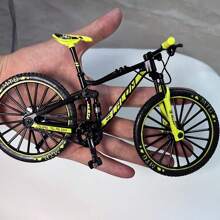 Metal Alloy Mountain Bike Model, Mini Bicycle Toy In 1:10 Scale With Colorful Splicing Design, Collectible Item Bikes, Car, Bicycle, Toy Bikes, Toy Bus, Car With Remote - Army Green - View 1