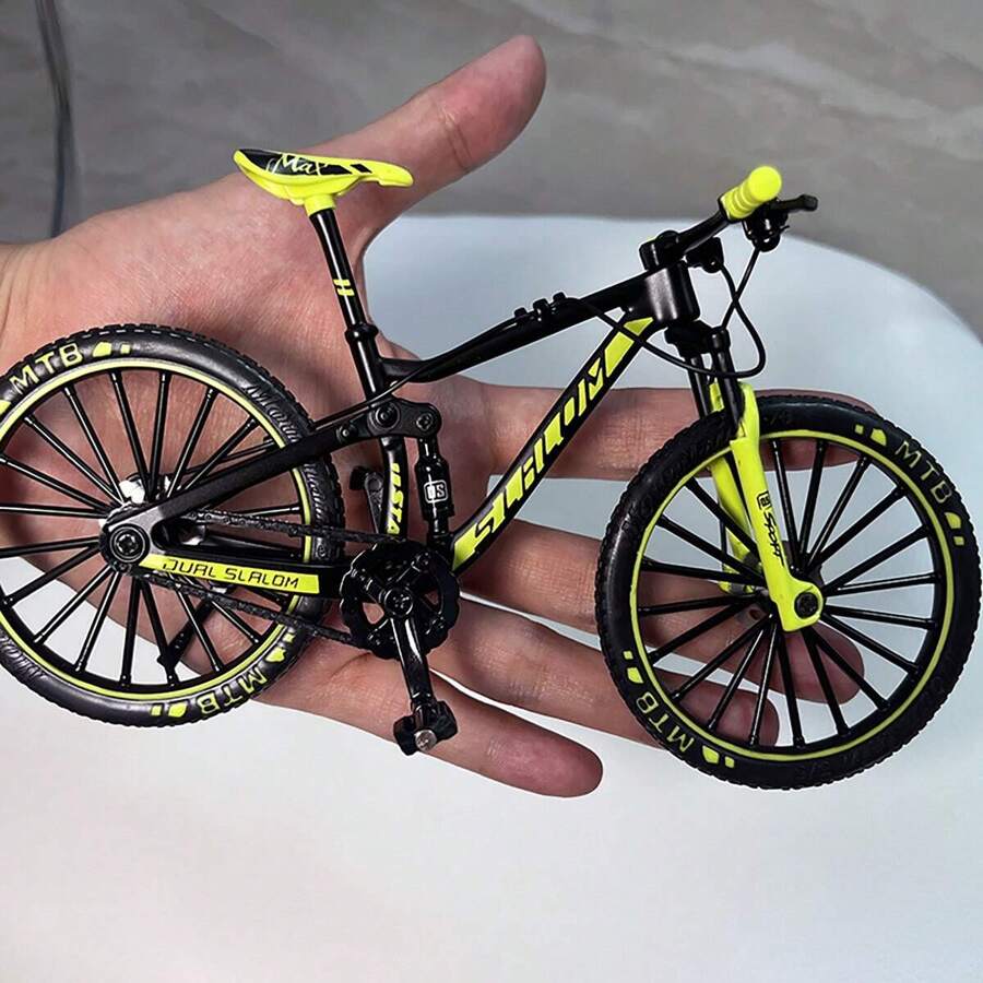 Metal Alloy Mountain Bike Model, Mini Bicycle Toy In 1:10 Scale With Colorful Splicing Design, Collectible Item Bikes, Car, Bicycle, Toy Bikes, Toy Bus, Car With Remote - Army Green - View 1