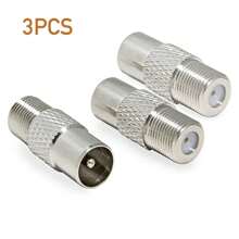 Châu âu TV Bộ chuyển đổi , 3 - Miếng Nam Đến F Nữ Trình kết nối Đối với TV , Sừng , - Bạc - Xem 1