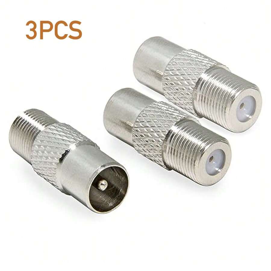 Châu âu TV Bộ chuyển đổi , 3 - Miếng Nam Đến F Nữ Trình kết nối Đối với TV , Sừng , - Bạc - Xem 1