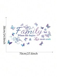 1 Stück Schmetterling & Slogan Grafik Wandaufkleber, Aufkleber, Wandtattoo, Vinyl Aufkleber für Heim Dekorationen, Frühlings Dekorationselemente um Ihr Zuhause aufzufrischen, Rama Dekorations Aufkleber