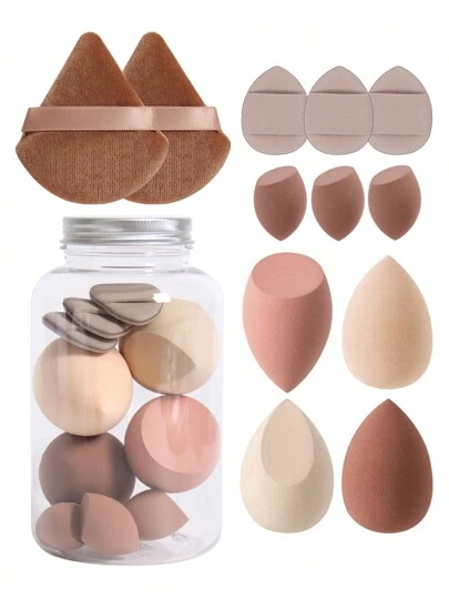 12pcs Makeup Sponge Set, 2 Triangular Powder Puffs & 4 Beauty Eggs & 3 Mini Beauty Eggs & 3 Mini Finger Air Puff, Made Of Ultra-Soft Velvet And Designed For Contouring, Eyes And Corners With Makeup Sponge For Foundation Mixing. Includes Air Cushion Sponge, Latex-Free High-Density Mixed Sponge And Makeup Puff Suitable For Liquid Foundation, Foundation, Concealer,Cheap,Stocking Stuffers,Makeup,Makeup Tools,Cheap Stuff,Gifts,Gifts For Women,Christmas Gifts,Giveaways,Travel,Cheap Stuff,Travel Essential