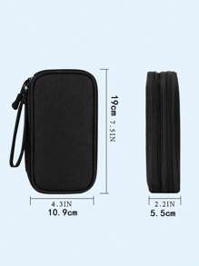 Plain Data Cable Storage Bag - Black - View 9