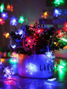Guirlande Lumineuse Flocon De Neige 1.5m/10 Led, 3m/20 Led, 6m/40 Led, Décoration De Noël