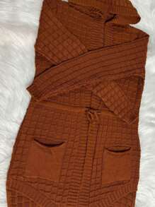 Women Cardigans - Rust Brown - View 2