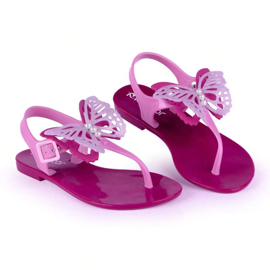 Kids Flat Sandals - 玫紅色 - 查看 1