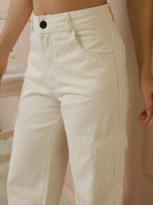 Women Jeans - Màu be - Xem 4
