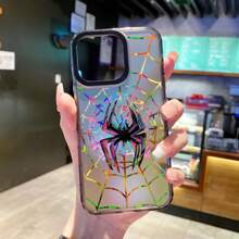 1入時尚的半透明黑色和多彩蜘蛛設計手機殼,適用於iphone。簡約而時尚的設計,適合男女使用 - 彩色 - 查看 5