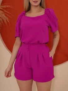 Women Two-piece Outfits - 中紫紅色 - 查看 5