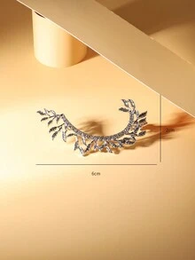 1pair Silver Bohemian Style Bold & Sweet Multifunctional Leaf & Crystal Dangle Earrings - Silver - View 5