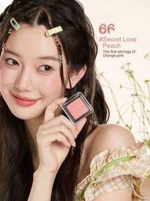 JUDYDOLL Blush Solid Color Blush Eyeshadow Highlighter Contour Powder Violet Blush Blue Matte Apricot Color, Compact And Pigmented, Suitable For Beginners, Gifting, Dating, Makeup Parties, Weddings (Wedding Essentials, Wedding Guest, Bachelorette Party), Natural Makeup For Schooling, Cute Makeup, Blood Color Makeup, Date Makeup - 杏色 - 查看 5