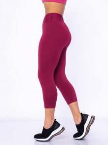WOLFOX Plus Size Sports Leggings & Pants - Burgundy - View 2