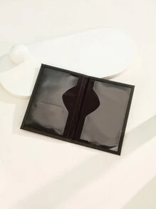 1入旅行地圖和信紙圖案護照套,霧面pu材料,帶有固定套口設計,國際旅行護照套,度假護照皮套,旅行必備品,度假季必備配件,適用於返校,男女兩用 - 黑色 - 查看 3