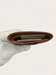 1pc Women's Three-fold Short Wallet, Fashionable & Simple, Multiple Card Slots & Functional Coin Purse - Black - View 3