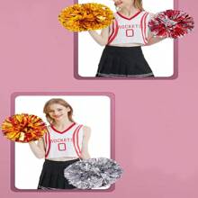 Ring Encrypted Green Cheerleading Pom Poms - Multicolor - View 2