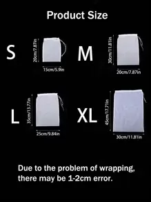 2个装豆浆尼龙过滤袋坚果奶袋茶/咖啡/酸奶过滤器厨房可重复使用袋式过滤器 - 白色 - 查看 8