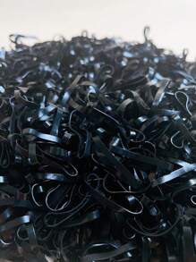 500pcs/pack Small Hair Ties Elastic Rubber Bands Suitable For Daily Use - Black - View 1