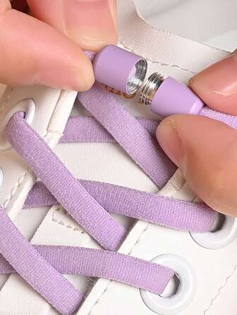 1 pereche șireturi elastice fără cravată cu cataramă capsulă, ușoare, la modă, potrivite pentru pantofi sport, pantofi atletic, etc.