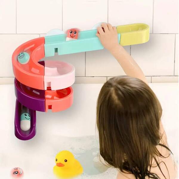 Bath Toy For  Kids, Ball Track Shower Water Slide, Shower Bathtub Toys For Kids With Mini Duck, For Preschool Newborn Kids Bathtubs, Interactive And Multi-Color Kids Toys, Birthday Gifts