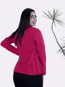 Women Blazers - 玫紅色 - 查看 3