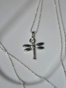 925 Silver Pendant Necklace With 925 Silver Chain - dragon-fly - View 1