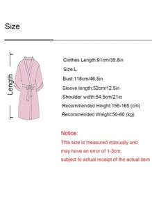 1pc Bridal Party Satin Robe For Bride Or Bridesmaid - Pink - View 6