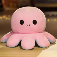 Peluche reversible de pulpo, muñeco de pulpo reversible de doble cara, pulpo de estado de ánimo, peluche de pulpo, muñeco fidget de pulpo - Rosa+Azul - Ver 1