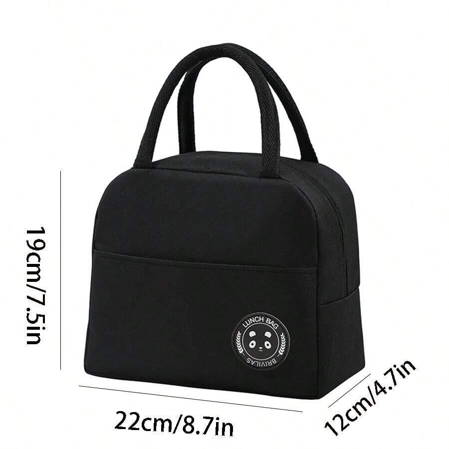 1入組新品到貨便當袋鋁箔保溫袋便攜便當袋加厚簡約風便當袋時尚便當包 - 黑色 - 查看 1