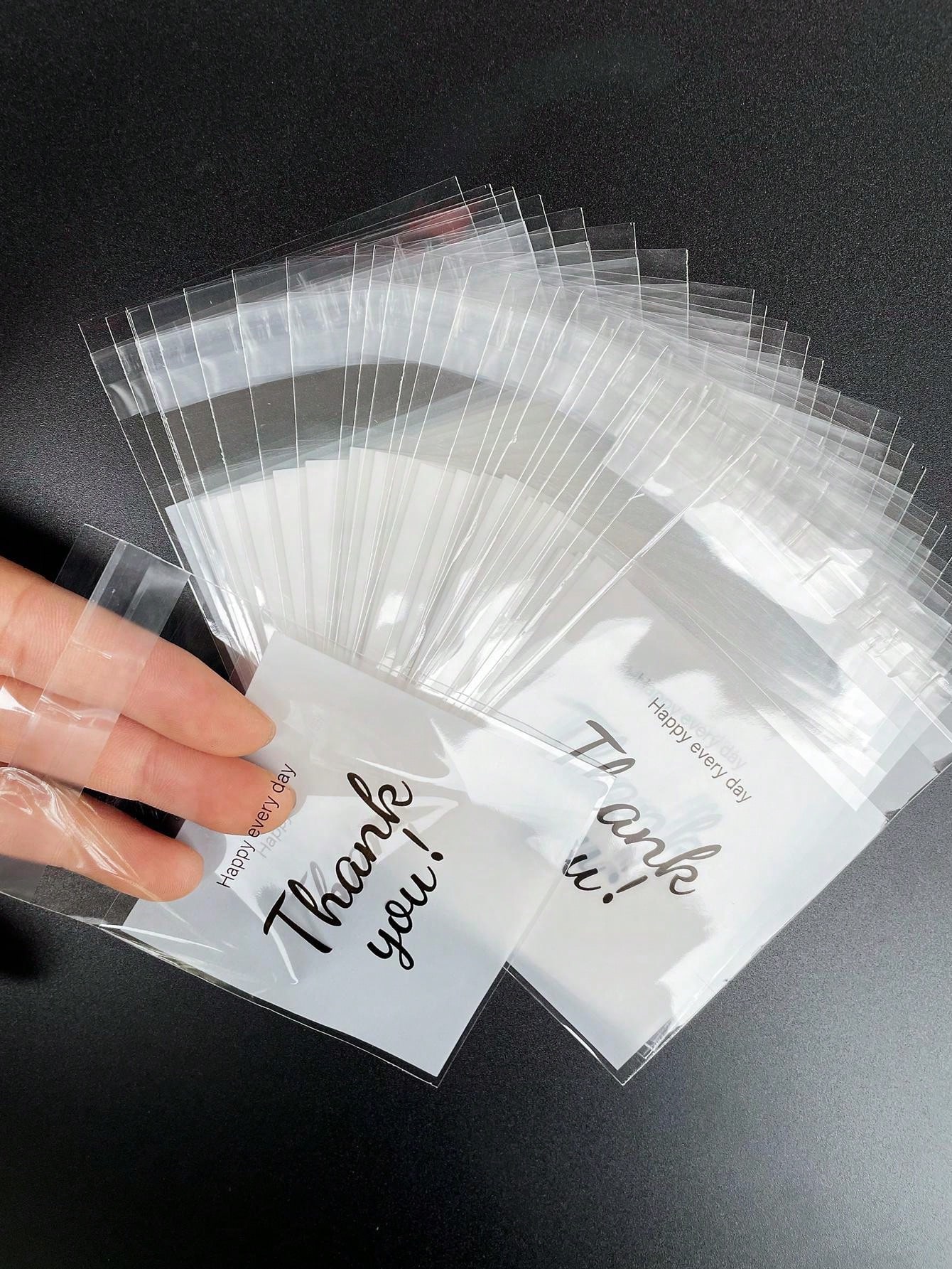 100pcs Plastic Gift Bag, Slogan Graphic Clear Gift Wrapping Bag SHEIN USA