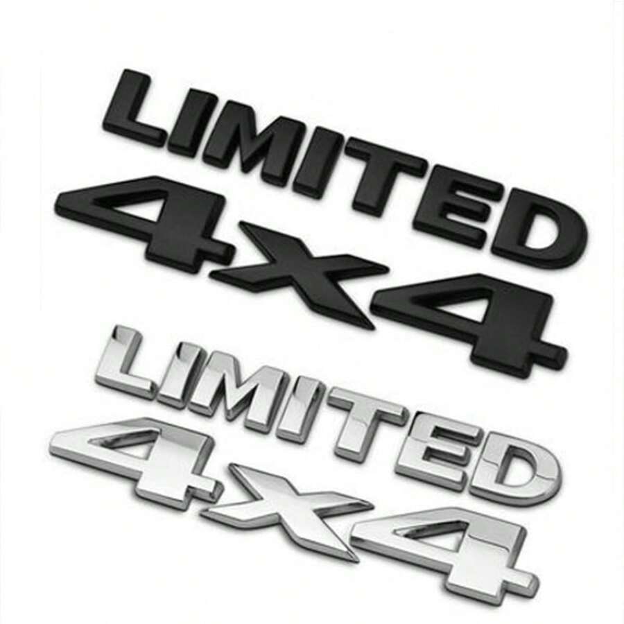 Car 4 X 4 +Limited Chrome 3D Decal Emblem Sticker Nameplate Badge Decoration - Silver - View 1