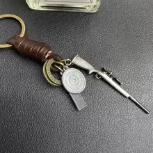 1pc Men's Retro M700 Rifle Shaped Car Keychain Pendant, Suitable For Daily Use At Home - Bronze - View 1