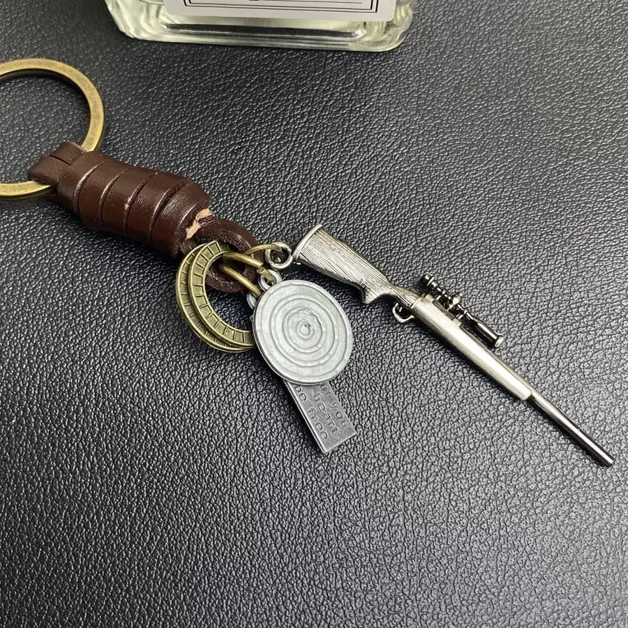 1pc Men's Retro M700 Rifle Shaped Car Keychain Pendant, Suitable For Daily Use At Home - Bronze - View 1