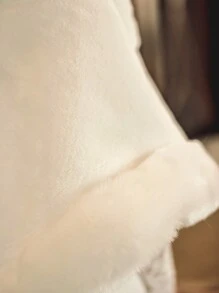巴洛克风格时尚短款婚礼/派对/表演/保暖披肩，适合新娘秋季服装 - 白色 - 查看 5