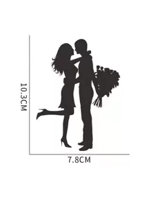 Couple Pattern Switch Outlet Wall Sticker, Stickers, Wall Decal, Vinyl Decal For Home Decorations, Spring Decoration Items Refresh Your Home, Festival Decoration Stickers Gifts Birthday Graduation - Black - View 6