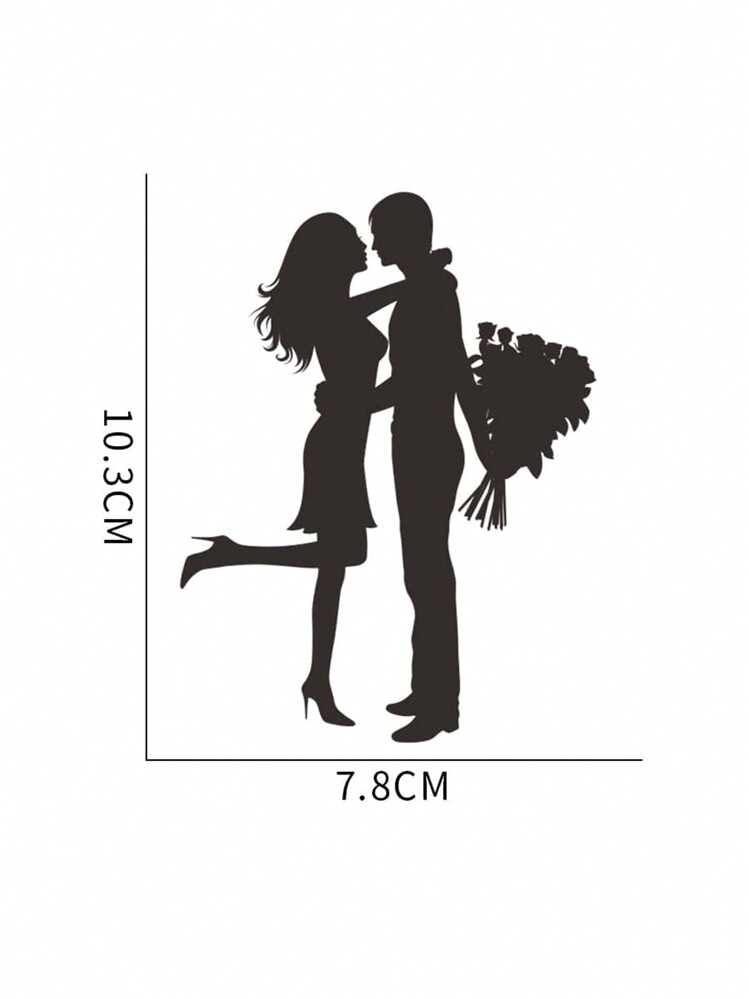 Pegatina de interruptor de pared con patrón de pareja, pegatinas, vinilos decorativos para decoración del hogar, artículos de decoración de primavera para renovar tu hogar, pegatinas de decoración de festivales, regalos de cumpleaños y graduación - Negro - Añade 6