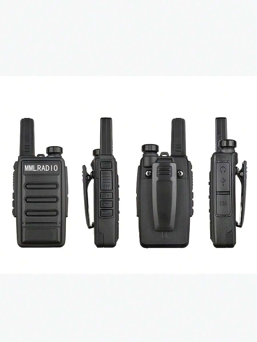 1pc Wireless Compact Mini Two-way Radio 400-470mhz 5w Uhf 16 Channels Walkie Talkie - Black - View 1