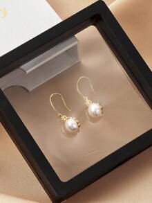 鍍金s925純銀淡水珍珠耳環