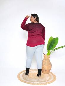 Plus Size Cardigans - Rozig rood - Bekijken 3