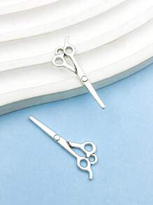 10 件古董銀合金理髮剪刀梳子吹風機吊飾 Diy 吊墜適用於手鍊項鍊耳環珠寶鑰匙扣製作配件創意珠寶用品