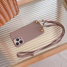 1 Pieza Funda Para Teléfono Iphone Ptu Con Correa Para Colgar - Albaricoque - Ver 2