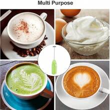 便攜式迷你電池操作奶泡器-手持攪拌器和泡沫製造機,適用於咖啡,卡布奇諾,拿鐵,抹茶,熱巧克力-不鏽鋼打蛋器-易於使用和適合旅行 - 黑色 - 查看 3