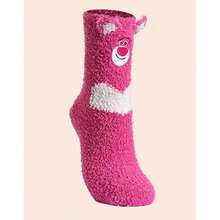 Miniso 迪士尼系列可爱三眼外星人冬季毛茸茸羊毛袜家居袜温暖舒适防滑居家袜 - 粉色 - 查看 3
