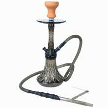 1set Shisha, Arab Portable Universal Shisha, Traditional Design With Glossy Color Pattern, Suitable For Bars, Shisha Lounges, And Outdoor Use At Home - Black - View 1