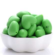 10入組心形矽膠珠子DIY基本款配件