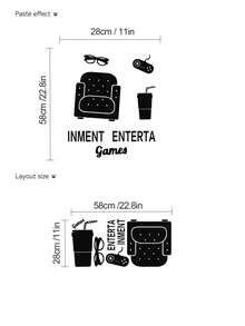 mama look 1 件遊戲控制器、沙發、飲料牆貼適用於客廳、臥室、兒童房、托兒所